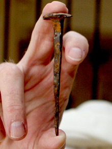 A nail said to be from the Crucifixion of Jesus