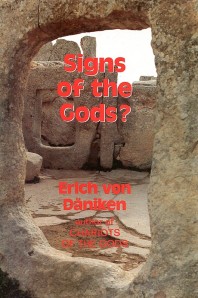 The cover of the hardback edition of von Däniken's Signs of the Gods (1979)